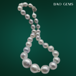 New 15*10 29 pcs. Baroque pearl necklace overall length including hook 17 inches. - Image 3