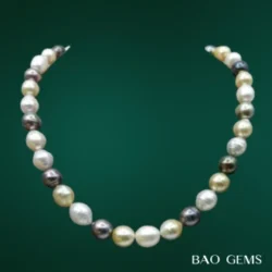 New 10*8 41 pcs. Tahitian South Sea Pearl multicolor Necklace - Image 2