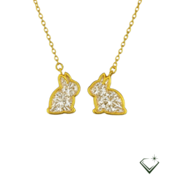 LAB GROWN DIAMOND ANIMAL PENDANT NECKLACE 18"